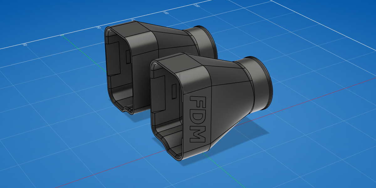 FDM Mini Cooper JCW Gen 2 Brake Duct cooling adapters.  Fast Design Motorsports